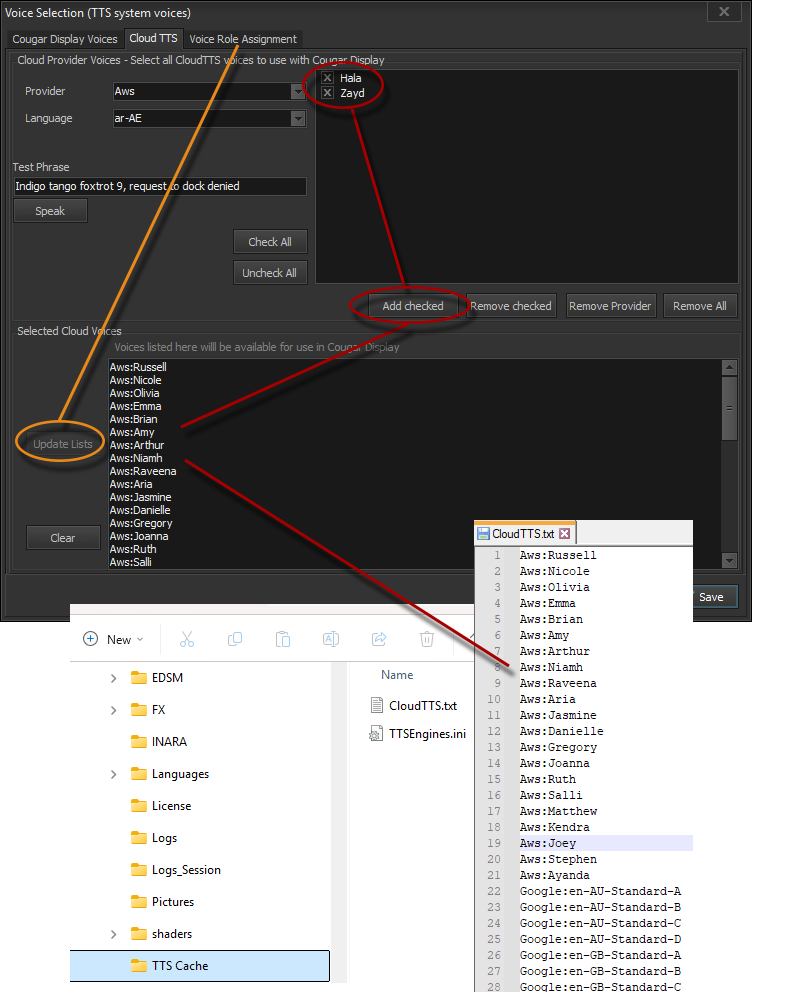 Cougar Display - cloud tts